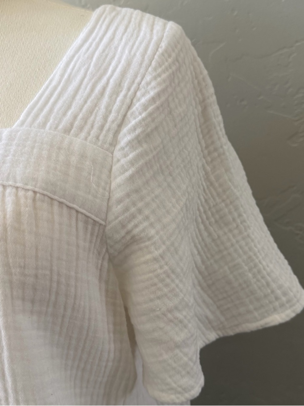 Madewell Lightspun Harlow Square Neck Top White Cotton Size S Minimal Coastal - Picture 7 of 12